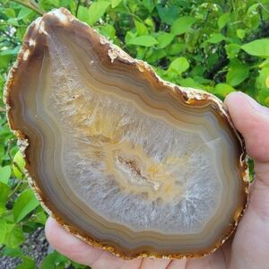 Polished Agate Rock - Brown Stone- Geology Gift - Crystal Papweight Home Decor